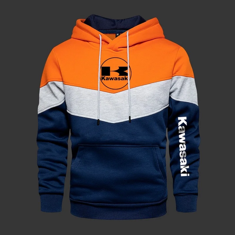 

2021 New Men's Hooded Kawasa Fashion Long Sleeve Outwear Autumn Spring Casual Hoodies Fleece Warm Sportswear Thicken Sweatshirts