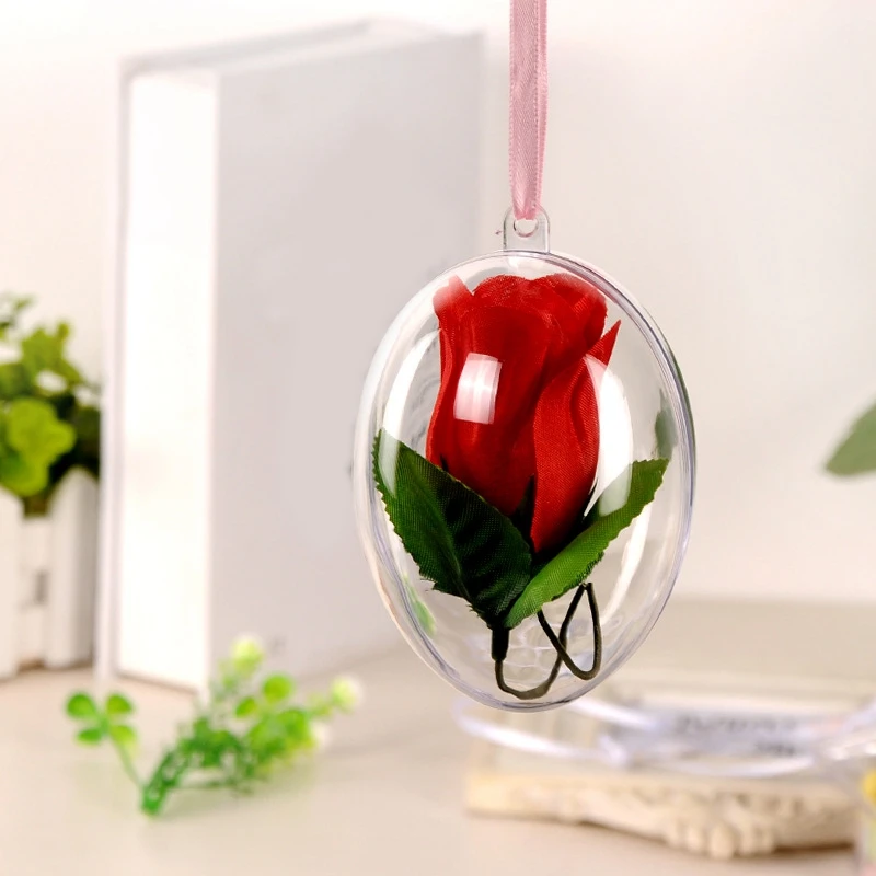 

10Pcs Funny Easter Egg Box Transparent Egg Box Decorated Party Supply Hanging Easter Eggs Transparent Packing Box