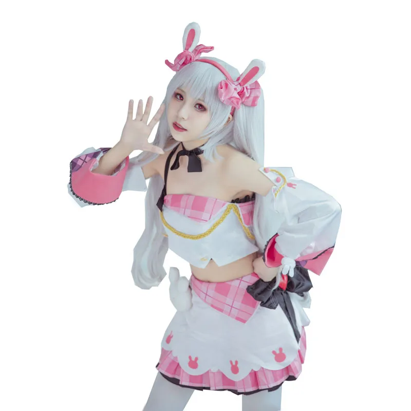 Аниме! Azur Lane Laffey Idol группы sj с принтом &quotКролик&quot Красивая форма Косплэй костюм
