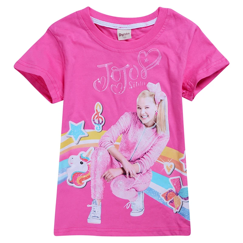 JOJO siwa/Блестящая хлопковая детская одежда для девочек, футболка летние топы с короткими рукавами и штаны для маленьких девочек, спортивные комплекты одежды - Цвет: Tee
