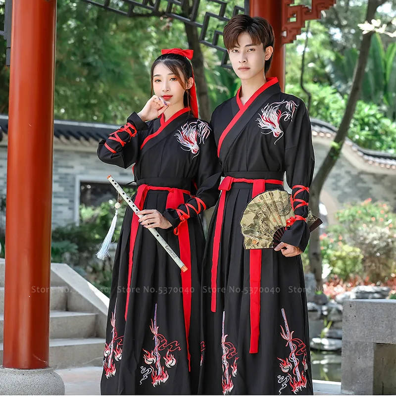 Парная традиционная китайская одежда ханьфу халаты с вышивкой костюм Тан в стиле