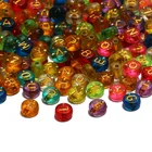 Разноцветные Круглые акриловые золотые бусины алфавита с буквами для изготовления ювелирных изделий ручной работы браслетов ожерелий аксессуары 4x7 мм