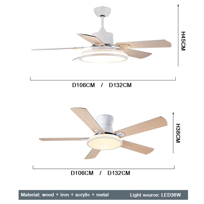 

Modern ceiling fan light windy household simple fan light living room dining room fan chandelier integrated