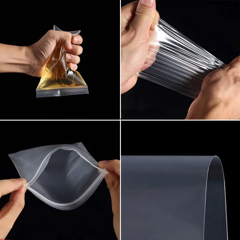 100 шт./лот кухонная прозрачная сумка на молнии многоразовая для хранения