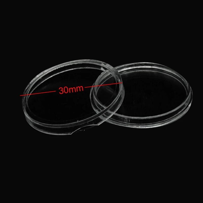 

100X 30mm Clear Round Coins Capsules Boxes Holder Plastic Storage Collectibles Coin Protection Box