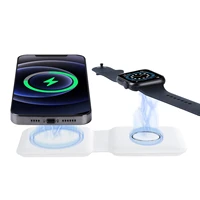 2 in 1 duo charger wireless magnetic charging dock mag safe for iphone 13 12 11 airpods apple iwatch 7 2 3 4 5 6 original 15w