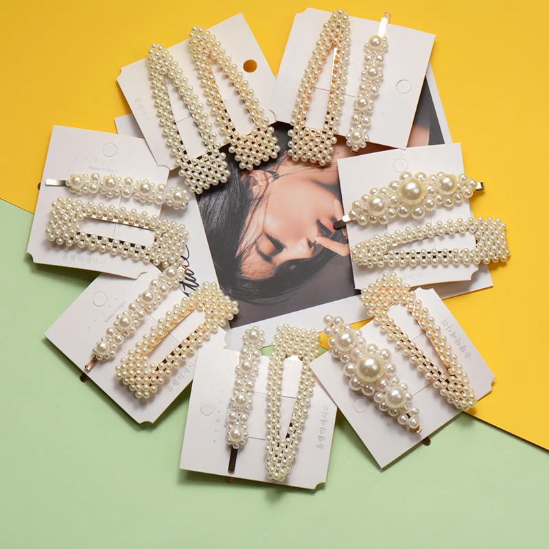 Женские заколки для волос с жемчужинами модные аксессуары в Корейском стиле