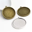 10 шт 30 мм Внутренний размер античный посеребренный и Бронзовый Классический двухсторонний стиль кабошон основа Установка Подвески поднос