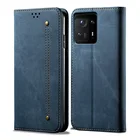 Флип-чехол для Xiaomi Mi Mix 4 5G 2021, однотонный кожаный чехол из денима с отделением для карт, кошелек, чехол Funda Mi Mix4, чехол MiMix4 MiMix 4, роскошный чехол
