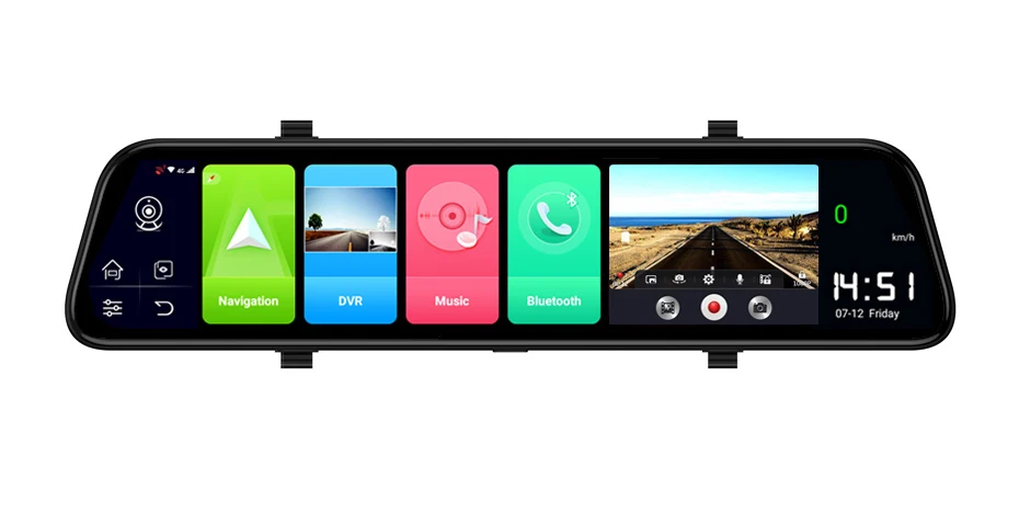 Olysine 12 дюймов Android 8,1 зеркало заднего вида DVR Автомобильный видеорегистратор ADAS wifi gps навигатор видеорегистратор 1080P двойной объектив видео рекордер