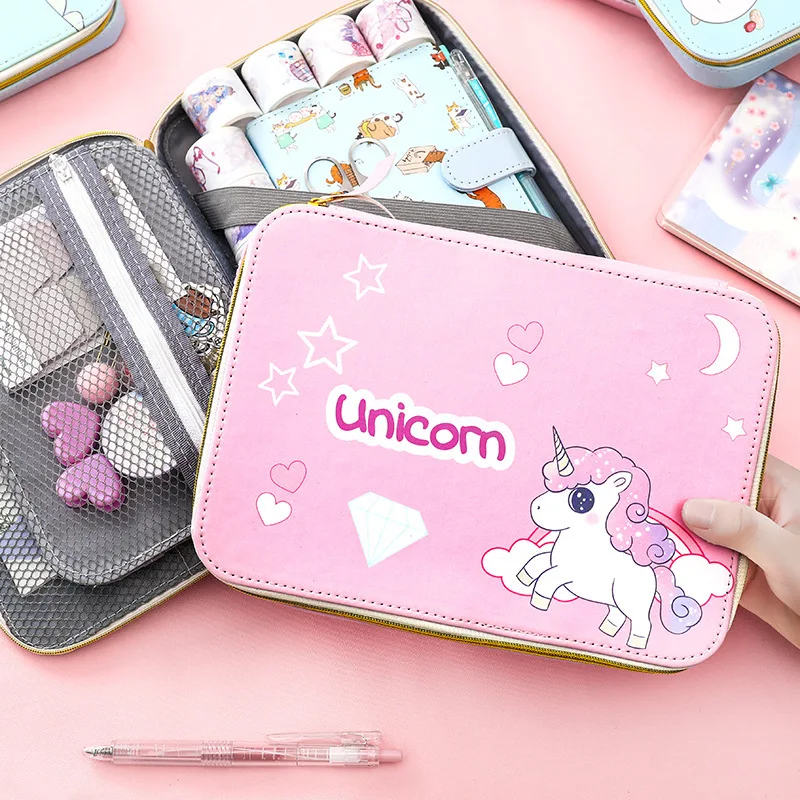 Кавайный чехол для карандаша с единорогом пенал большой емкостью