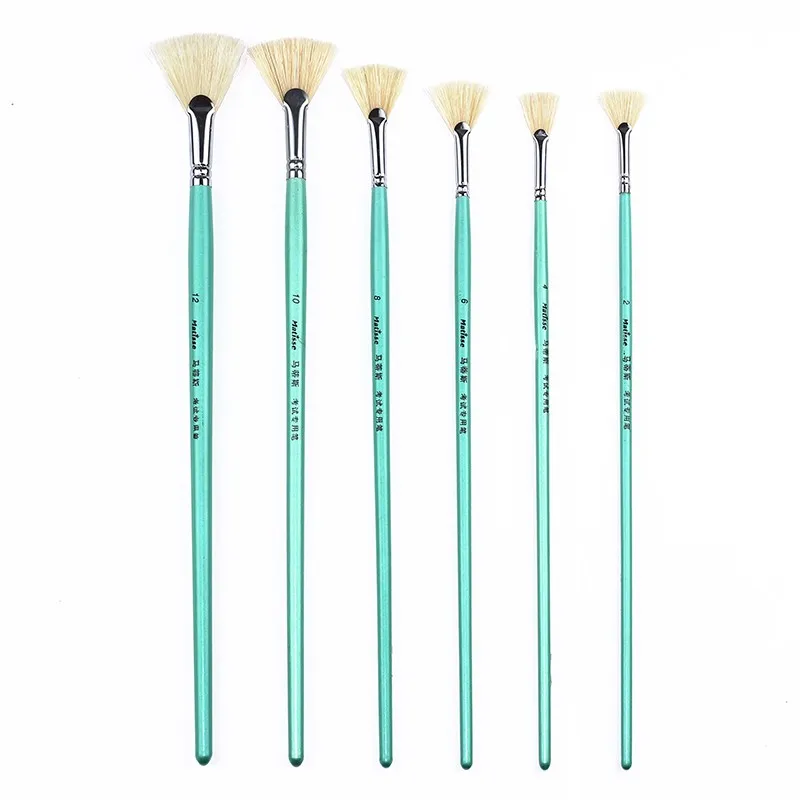 6 шт./компл. кисть для масляной краски волос с тонкой щетиной в форме