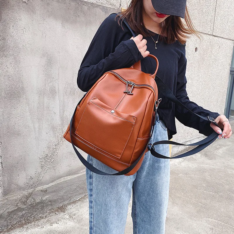 Винтажный женский рюкзак из высококачественной искусственной кожи дорожные