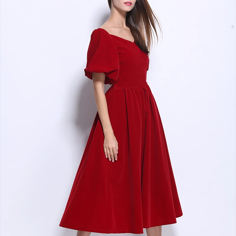 VGH элегантное вечернее платье для женщин Slash шеи с открытыми плечами пышными