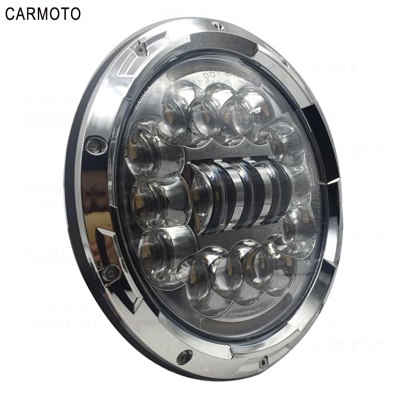 1pcs 7 Inch DOT SAE E9 Motorcycle Headlamp with angle eye Led Headlight 7inch housing bucket trim ring for Touring Electra Glide