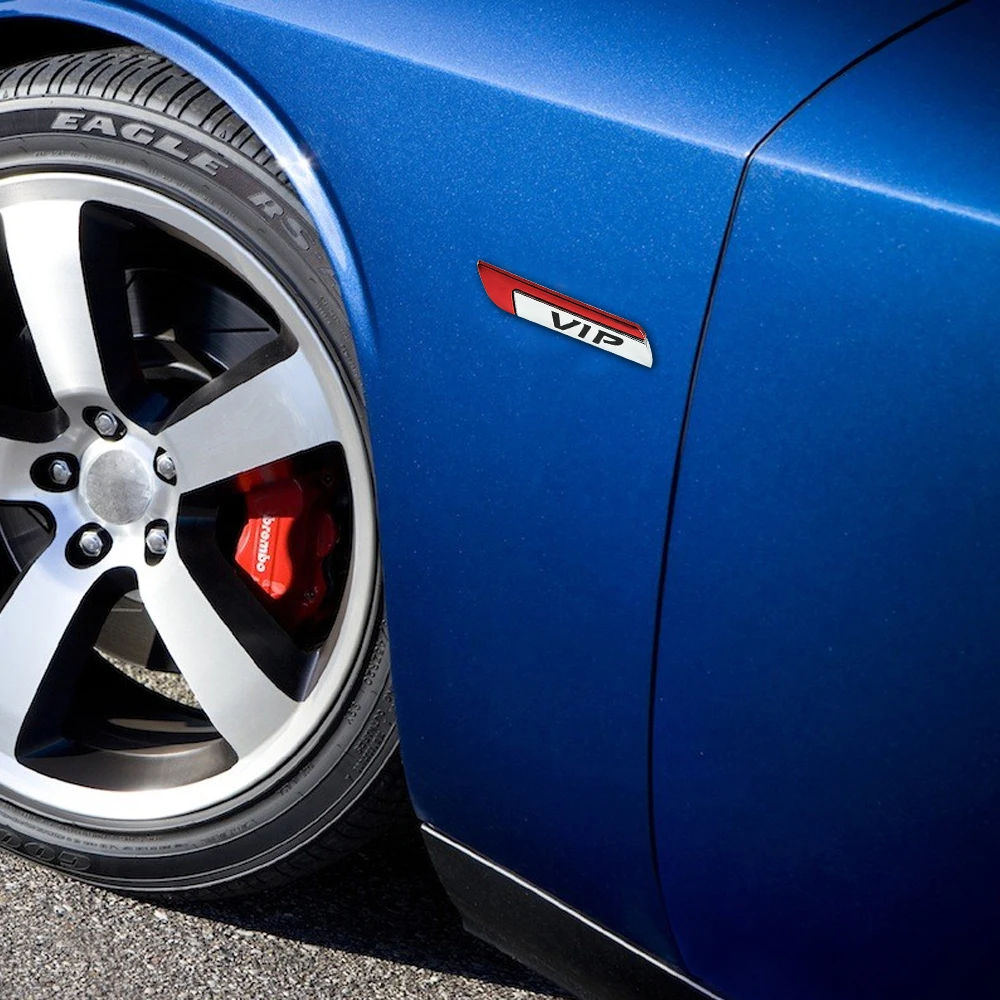 

1Pair Metal VIP 3D Car Sticker Decal Car Side Fender Rear Trunk Emblem Badge Sticker Decals for Any VehicleCar Motorcycle SUV