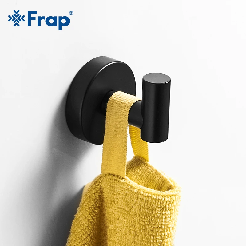 Frap 4 шт. крючки для халатов черный крючок для полотенец из нержавеющей стали крючок для халата Настенный Круглый аксессуар для ванной комнаты Органайзер вешалка для одежды Y19005-3