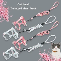 new pet cat chest strap traction cat rope vest style cat leash rope out of the cat rope