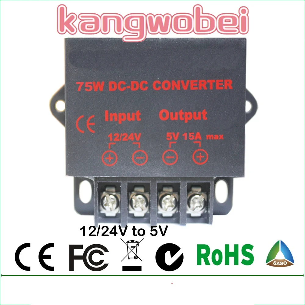 

12V to 5V 15A 75W DC DC Converter Regulator Car Step Down Reducer 12V to 5V 15AMP CE Certificated