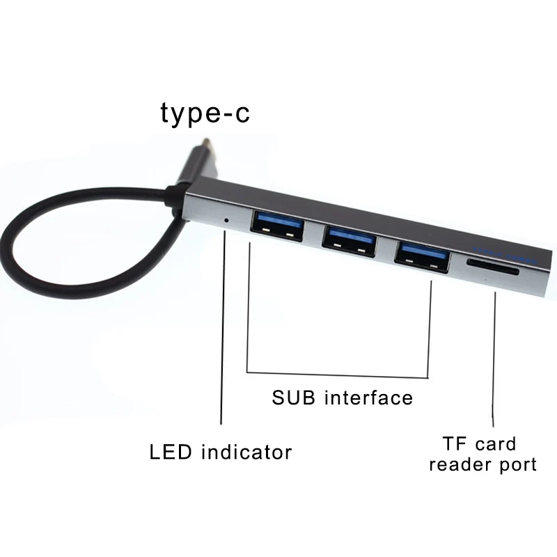Usb-концентратор USB Type-C/USB 2 0 TF-карта адаптер для ноутбука мобильный телефон