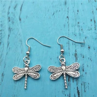dragonfly animal charm creative earringsvintage fashion jewelry women christmas birthday gifts accessories pendants zinc alloy