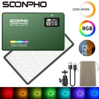 soonpho p10 8w rgb 2500k 8500k mini video led light fill light built in battery for phone camera shooting studio
