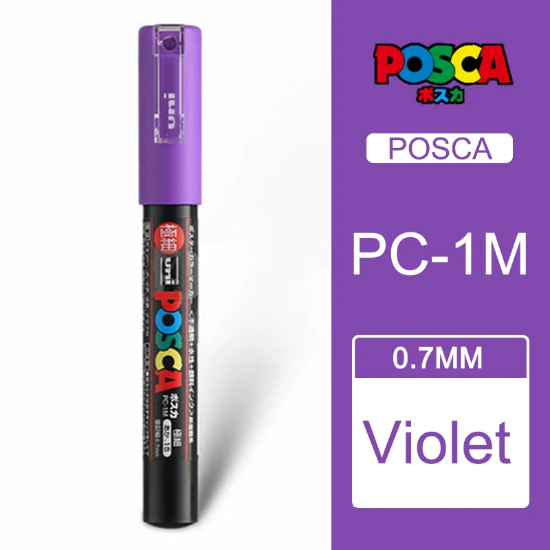 Violet 1 шт. Uni Posca Краска Маркер Mitsubishi постер цвет маркировки ручка Экстра тонкой точки PC-1M - Цвет: Violet