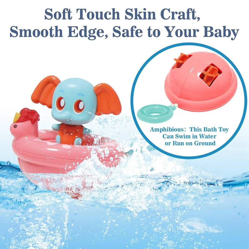 

Wind-Up Bath Toys Elephant Baby Bathtub Toys for Baby Age 1, 2, 3, Best Gift for Toddlers Kids Baby Bath Toys