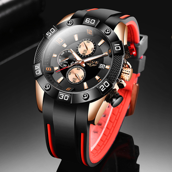 LIGE 2020 New Fashion Men Watches with Silicone Strap Top Brand Luxury Sport Chronograph Male Quartz Watch Men Relogio Masculino-36739