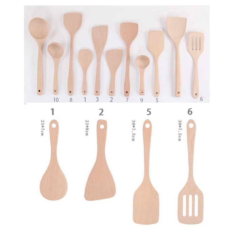 Деревянные инструменты для приготовления пищи набор длинной ручкой лопатка