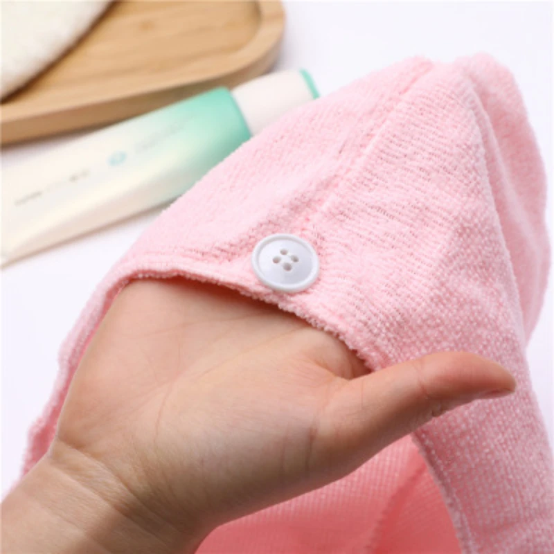 Супервпитывающая сухая шапочка для волос розовая бытовая продукция товары