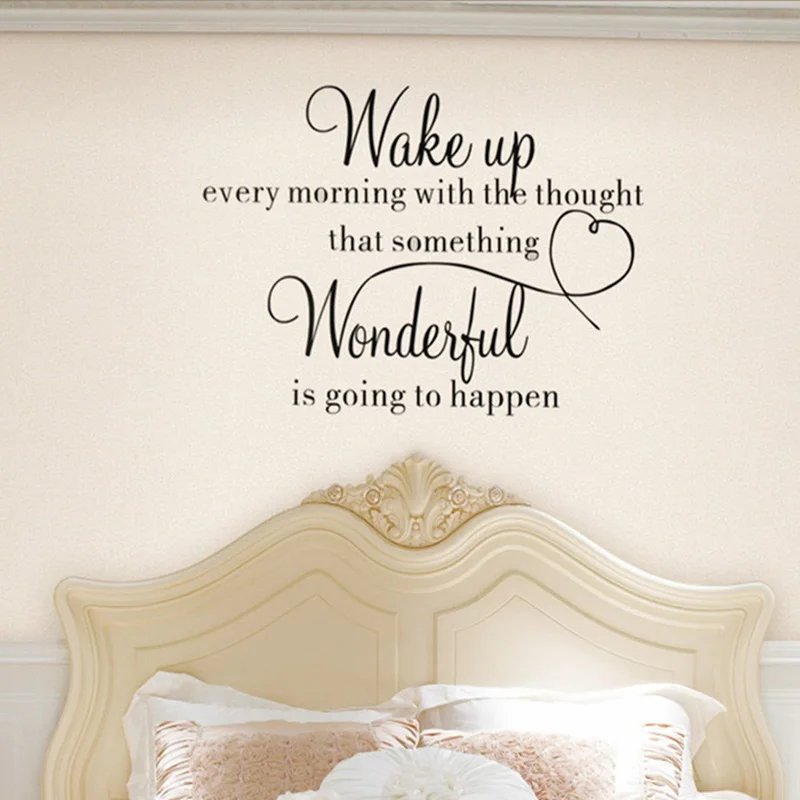 Наклейки на стену в спальню с буквами и цитатами съемная наклейка для комнаты