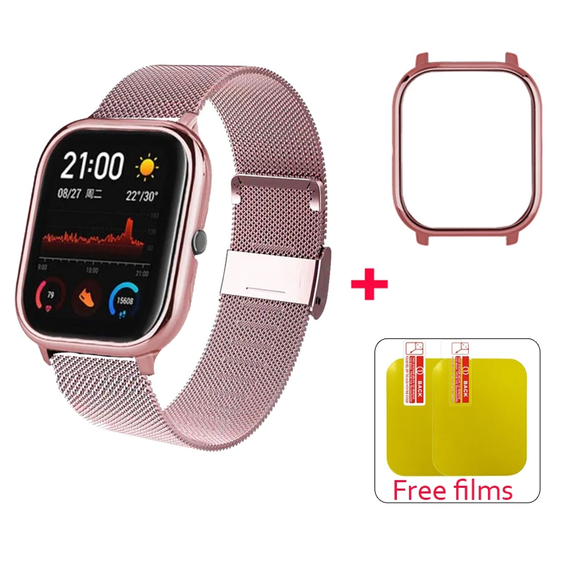 Металлический ремешок для Amazfit Bip GTS защитный чехол Xiaomi U Lite S|Смарт-аксессуары| |