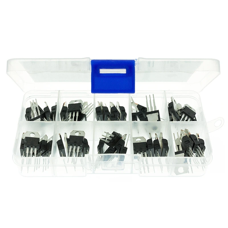 LM317T L7805 L7806 L7808 L7809 L7810 L7812 L7815 L7818 L7824 Transistor Assortment Kit 10value 50PCS Voltage Regulator Box | Электронные