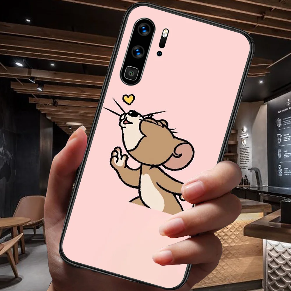 

Cat Toms and Cartoon Jerry Phone Case For Huawei P Mate Smart 10 20 30 40 Lite Z 2019 Pro black Cover Pretty Prime Tpu Etui Soft