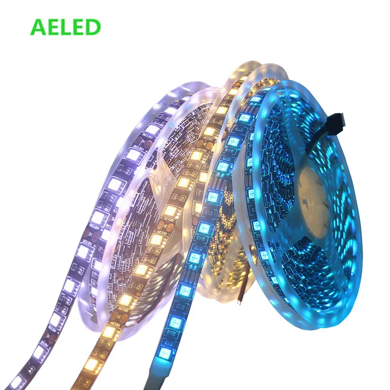 DC12V Светодиодная лента 5050 60leds/m Черный PCB гибкий светодиодный светильник RGB/теплый