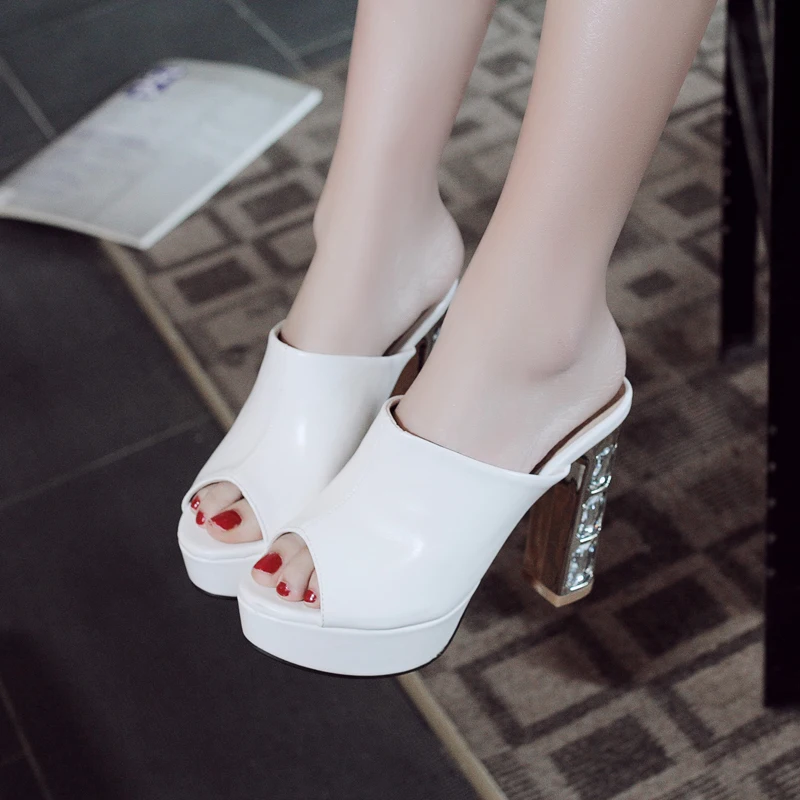 

Новое поступление хорошего качества кристаллами вечерние женские туфли на высоком каблуке; Пикантные летние женские сабо на платформе, туф...