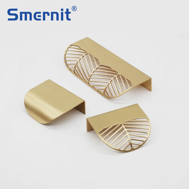 Латунный Невидимый шкаф для шкафа мебельный ящик из чистой меди и золота ручки