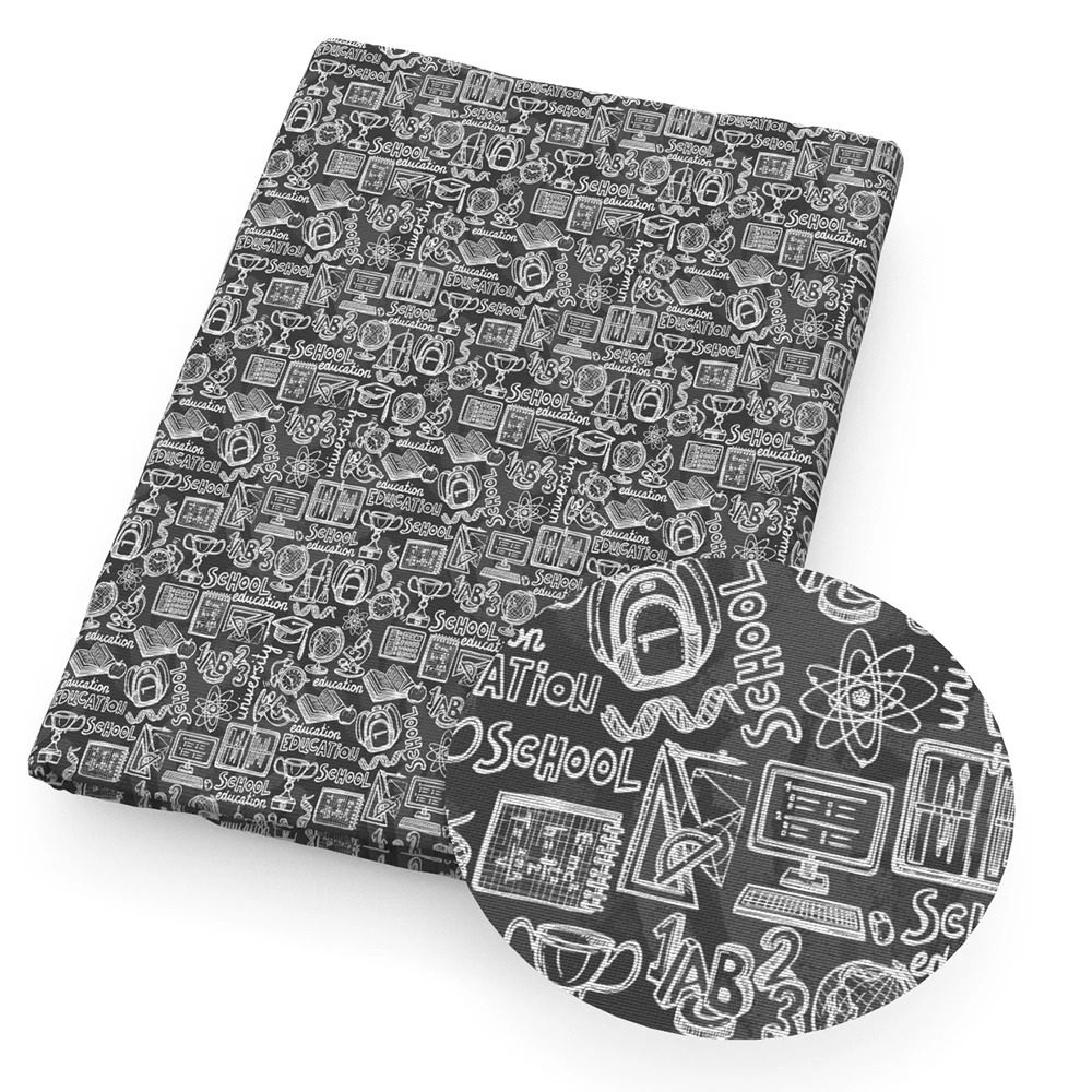 50*145 см Back to School принты с героями из мультфильма полиэфир хлопчатобумажной ткани