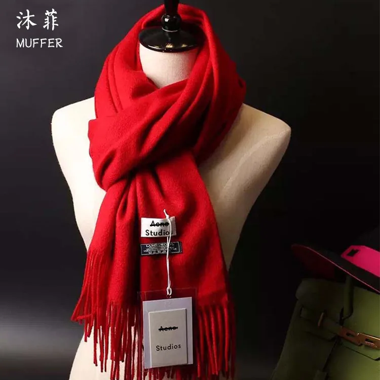 

Women's Warm Cashmere Scarf In Autumn and Winter, Pure Tassel Wool Shawl. AC Oversized Solid Cape. for Both Men and Women