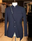 Модный фасон с воротником-стойкой блейзер для свадьбы Terno для жениха Мужские часы Мужские костюмы мужской костюм для выпускного вечера, приталенный смокинг, нарядная (куртка + брюки)