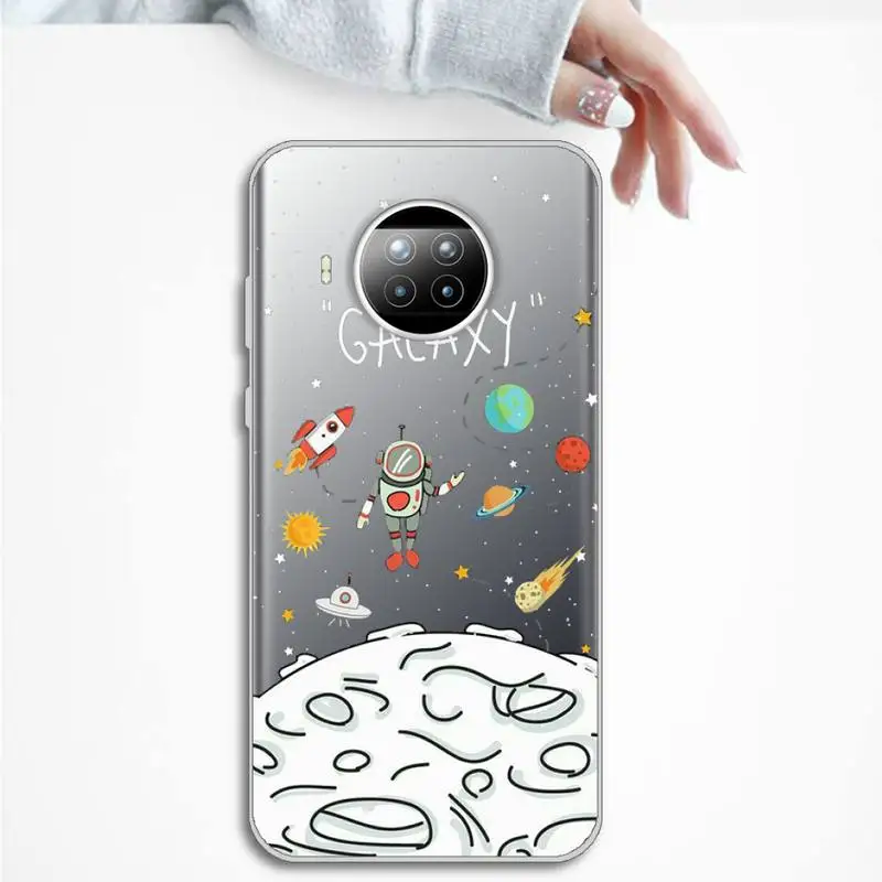

Star Astronaut Phone Case Transparent Clear for Xiaomi Redmi note 10 t 8 9 pro lite 11
