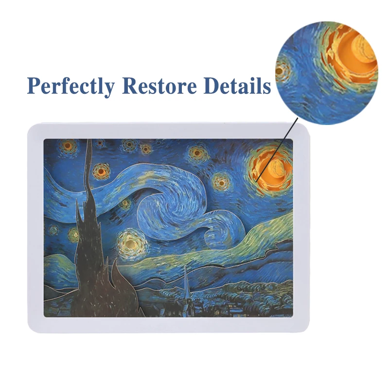 

Van Gogh Starry Night Abstract Landscape LED Light Famous Modern Living Room Decor Classic Wall Art Print Decorative Picture
