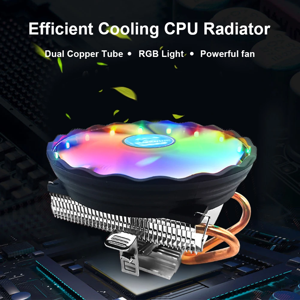 2 Heat Pipes CPU Cooler RGB 120mm Fan Low Profile Computer Air Cooling Radiator for AMD AM3+ AM3 AM2+ AM2 FM2 FM1 LGA Socket | Компьютеры