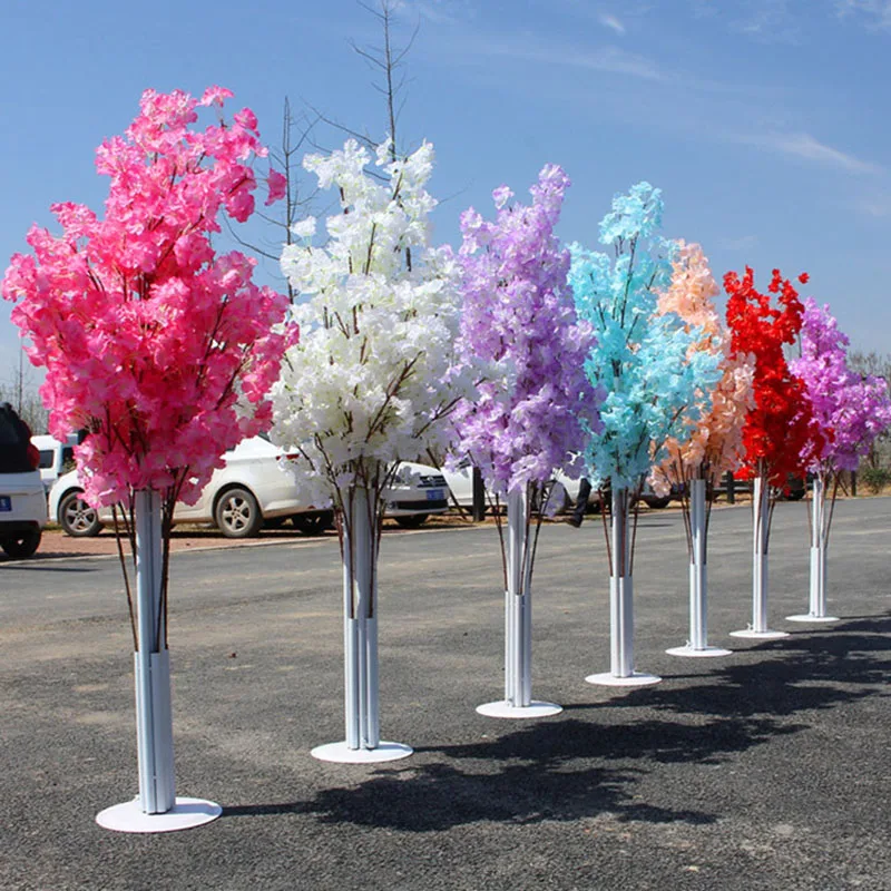 

2pcs 1.5m Artificial flowers Cherry Blossom Road Leads of Wrought Iron Arch Shelf Wedding Decoration Flower Decoration Backdrop