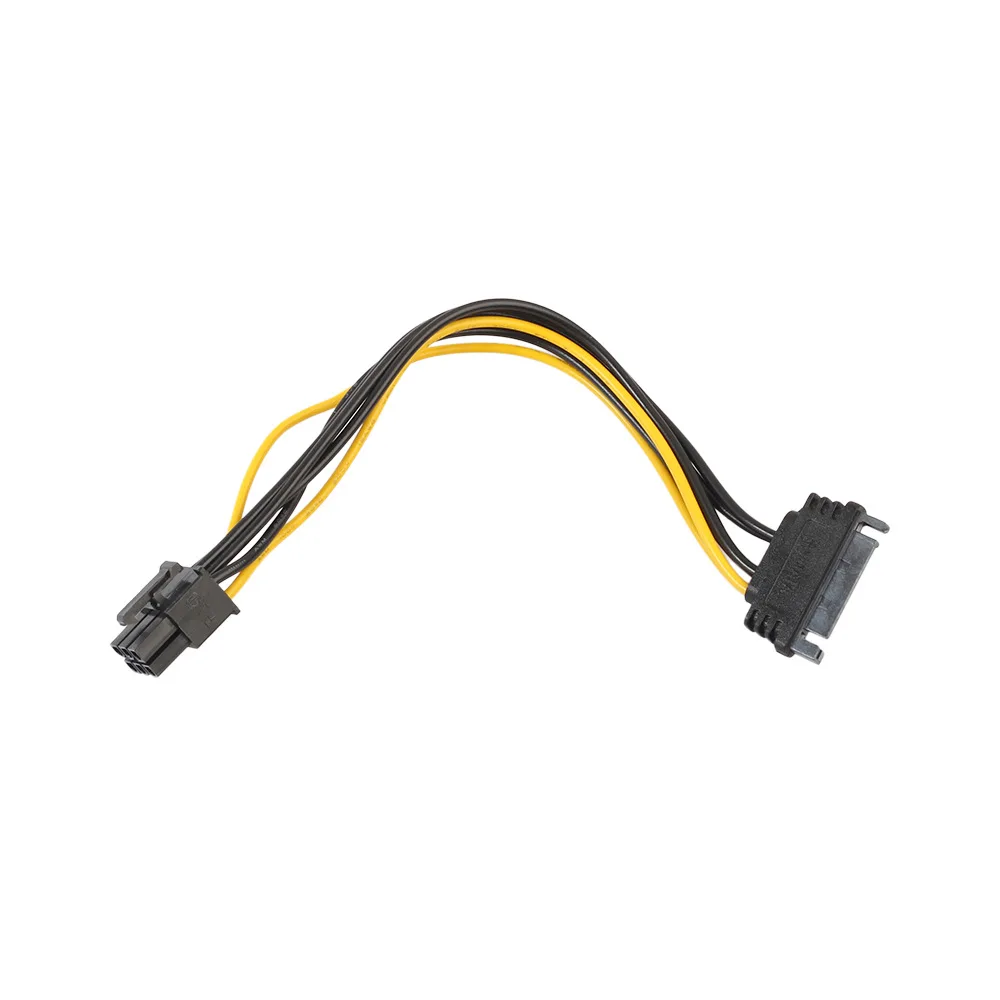 

Кабель питания для видеокарты, 20 см, SATA на 6 контактов, адаптер PCIe PCI-e PCI Express, блок питания для майнинга