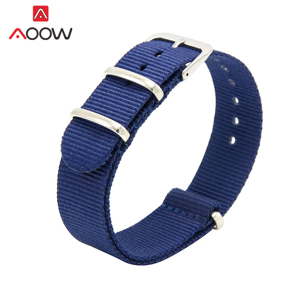 Navy blue 18 мм, 20 мм, 22 мм, утолщенный Высококачественный Универсальный нейлоновый ремешок для часов NATO ZULU, Холщовый браслет, ремешок, аксессуары для часов DW - Цвет ремешка: Navy blue
