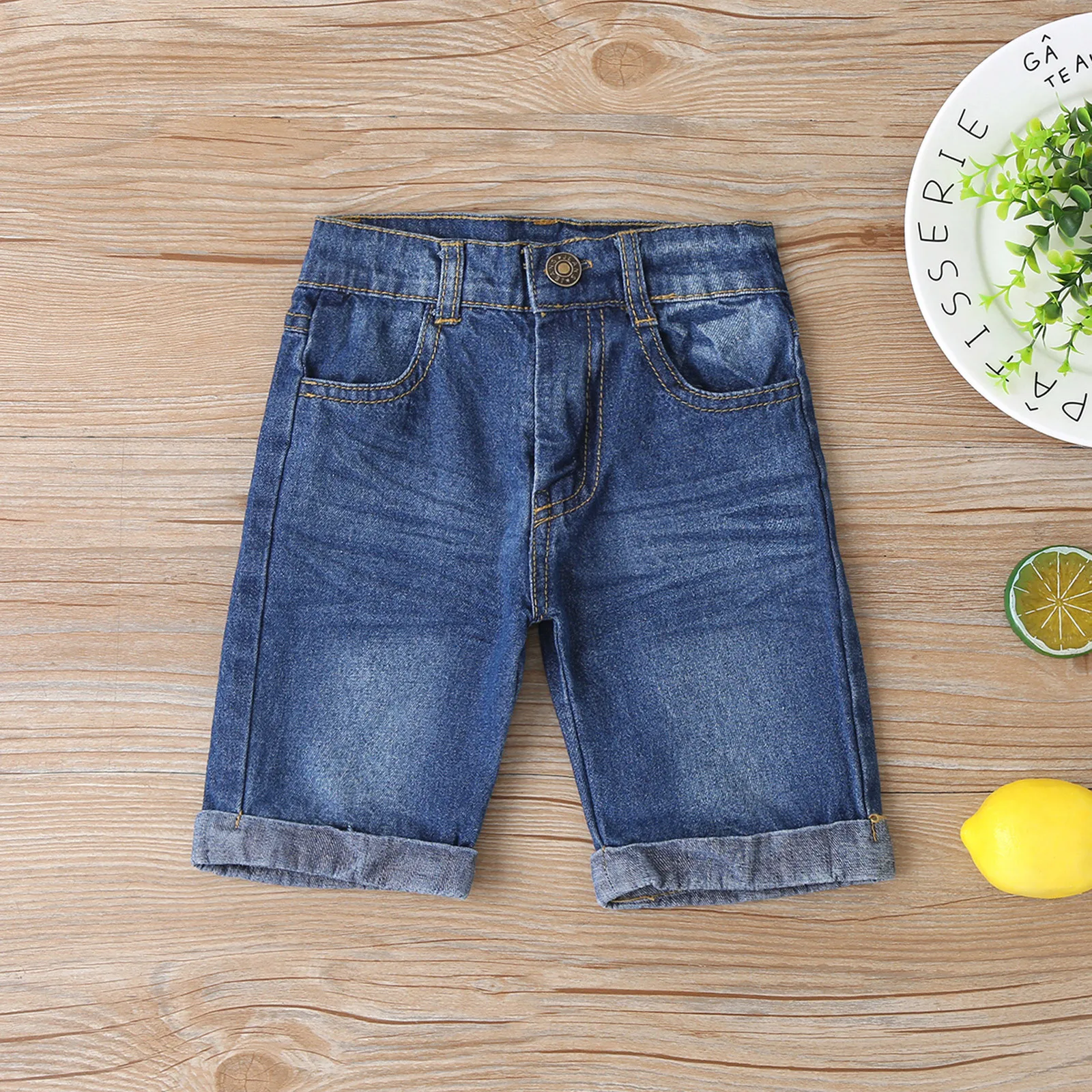 Одежда для новорожденных девочек и мальчиков Однотонная футболка с коротким