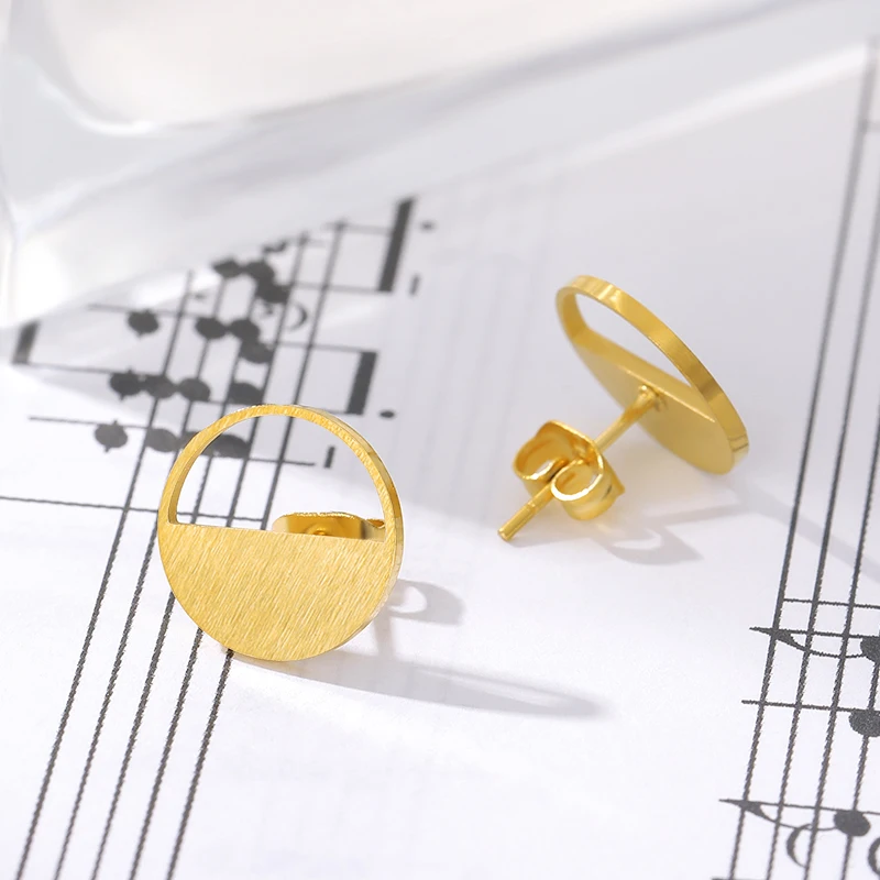 Женские круглые серьги V притягивающие из нержавеющей стали геометрической