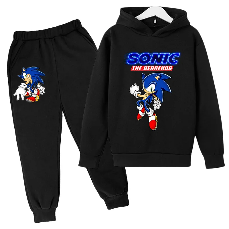 

2021 New Sonic Children's Suit Hoodie Boy Girl Clothes Autumn Leisure Sports Suit Hoodie Kids Clothes Jogging Clothes Pullover
